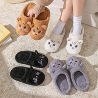 Cartoon Cat Winter Plush Slippers