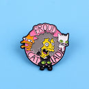 Cat Lady Enamel Pin - Cartoon Lapel Badge