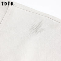 Dog Print Fake Two-Piece Men's Sweatshirt - Retro Patchwork Crew Neck