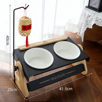 Elegant Chinese-Style Adjustable Pet Bowl by Tail chasers