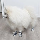 Denim Canvas Dog Sneakers - 4-Piece Waterproof Anti-Slip Booties Set