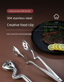 Cat's Paw Multi-Functional Food Clip Tong - Stainless Steel Kitchen Tool