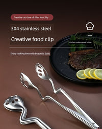 Cat's Paw Multi-Functional Food Clip Tong - Stainless Steel Kitchen Tool