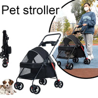 Lightweight Pet Stroller - Foldable Travel Stroller for Small Dogs & Cats