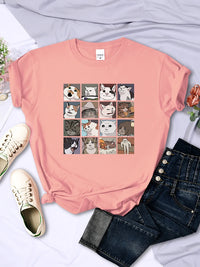 Animal Dog Cat Harajuku T-Shirt - Trendy Summer Sport Style Women's Top