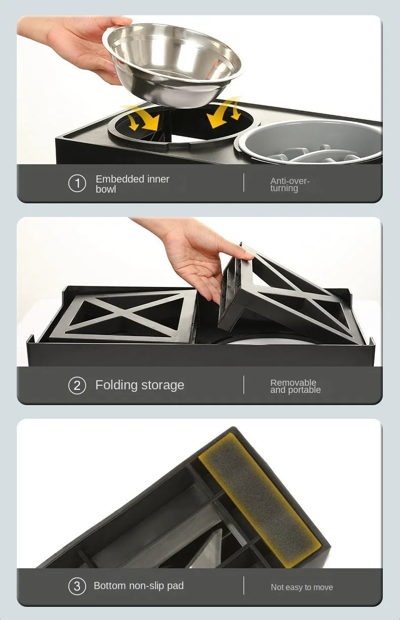 Adjustable Height Elevated Dog Bowls