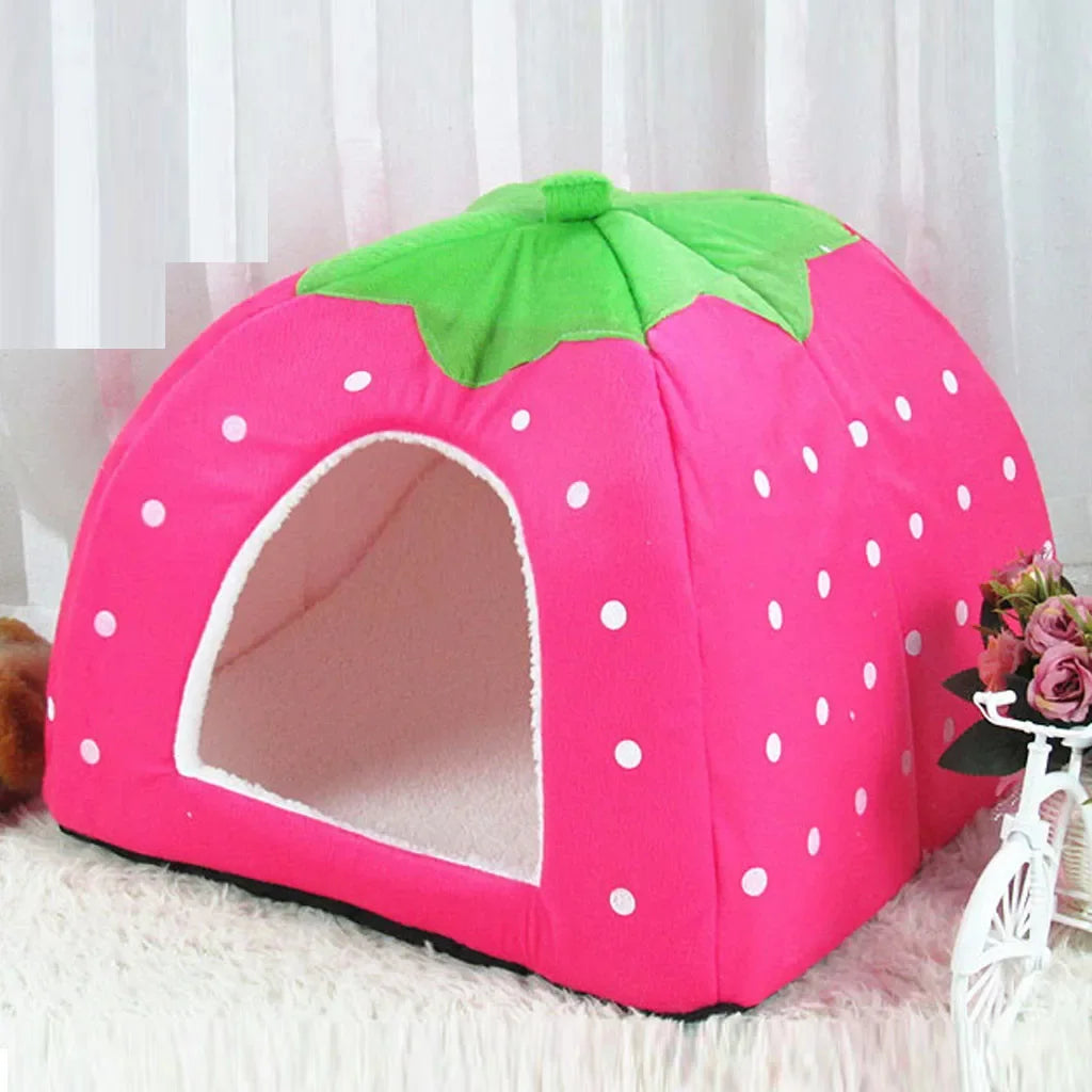 Soft Small Animal House Nest Guinea Pig Hamster Winter Warm Squirrel Rabbit Chinchilla Rat Strawberry Bed Pet Supplies