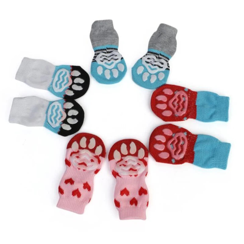 Pet Knit Sock Slippers - 4-Piece