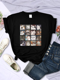 Animal Dog Cat Harajuku T-Shirt - Trendy Summer Sport Style Women's Top
