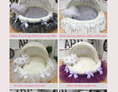 Luxury Round Pet Bed with Lace Trim - Washable Dog Bed