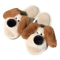 Winter Dog Cartoon Couple Slippers