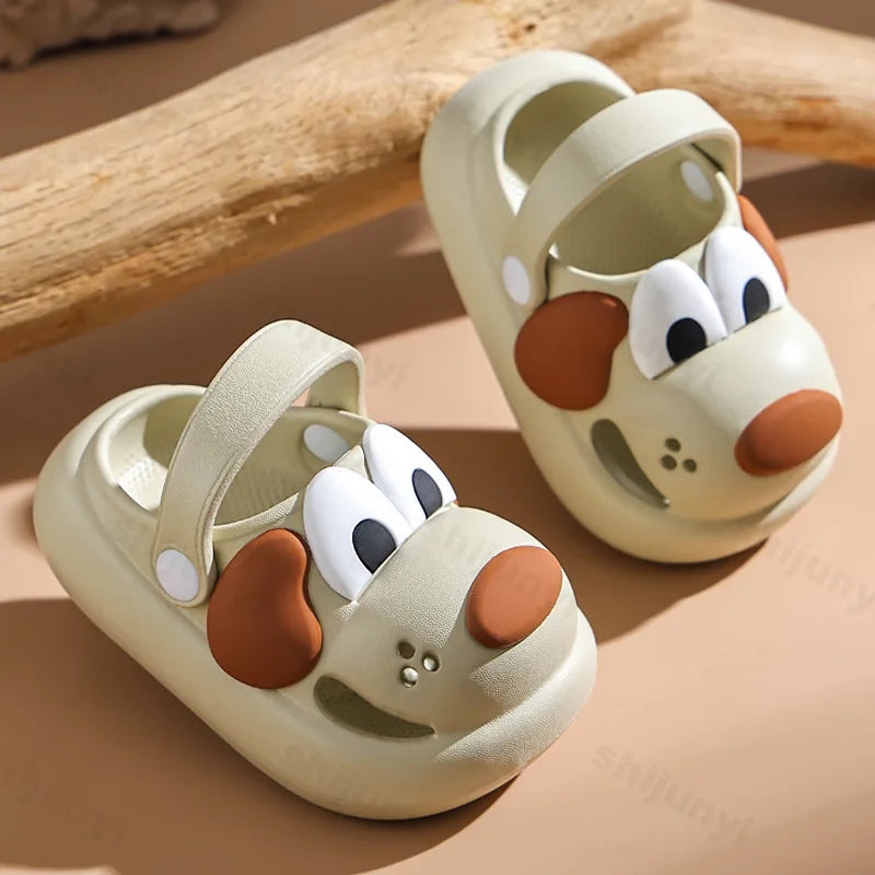 3D Dog Clogs Beach Sandals - EVA Summer Outdoor Slippers for Kids
