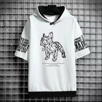 Men's Funny Bulldog Hooded Graphic Tee