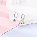 Sterling Silver Cat Hoop Earrings - Zircon Stone Party & Wedding Jewelry