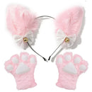 Cat Ear Cosplay Costume Set - Anime Headband & Claw Gloves with Bell