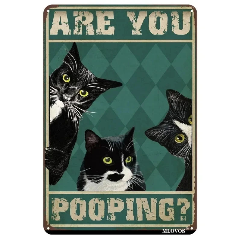 Funny Coffee Cat Sign by Tail chasers