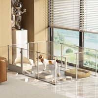 Premium Acrylic Dog Playpen - Extra Large 10-Panel Pet Enclosure