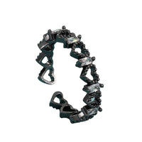 Cat Ear Paw Print Ring - Adjustable Pearl Hollow Heart Design