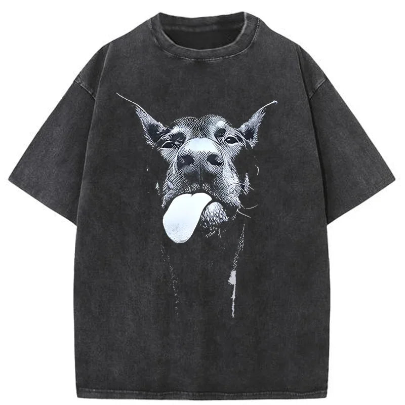 Men's Gothic Dog T-Shirt - Hip Hop Streetwear