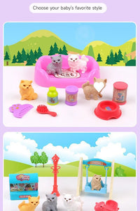Pet Family Pretend Play Set - Mini House & Dolls