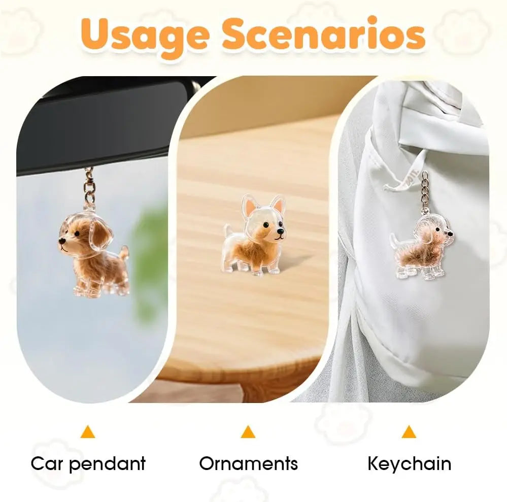 Dog Hair Memorial Keychain - Pet Fur Keepsake Storage Capsule