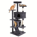 Cat Tree 54/70 Inch Cat Tower Cat Condo with Sisal-Covered Scratching Posts Dangling Ball for Cats to Play and Sleep by Tail chasers