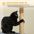 Multi-Level Cat Activity Tree with Scratching Posts & Hammock