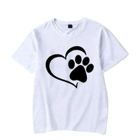 Luminous Dog Paw T-Shirt - Glow-in-Dark 90s Harajuku Style