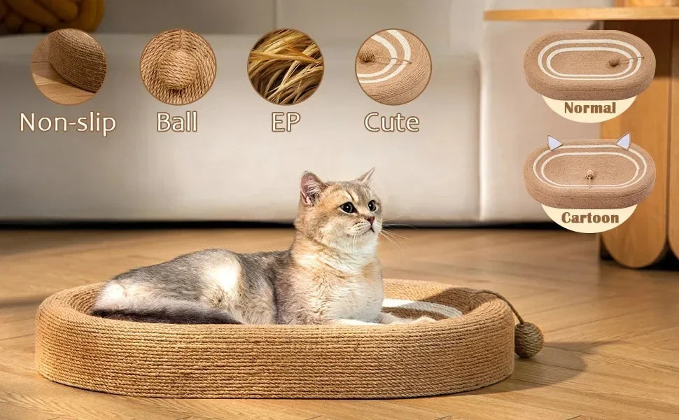 Cat Recliner Lounge - Portable Sisal Scratching Sofa