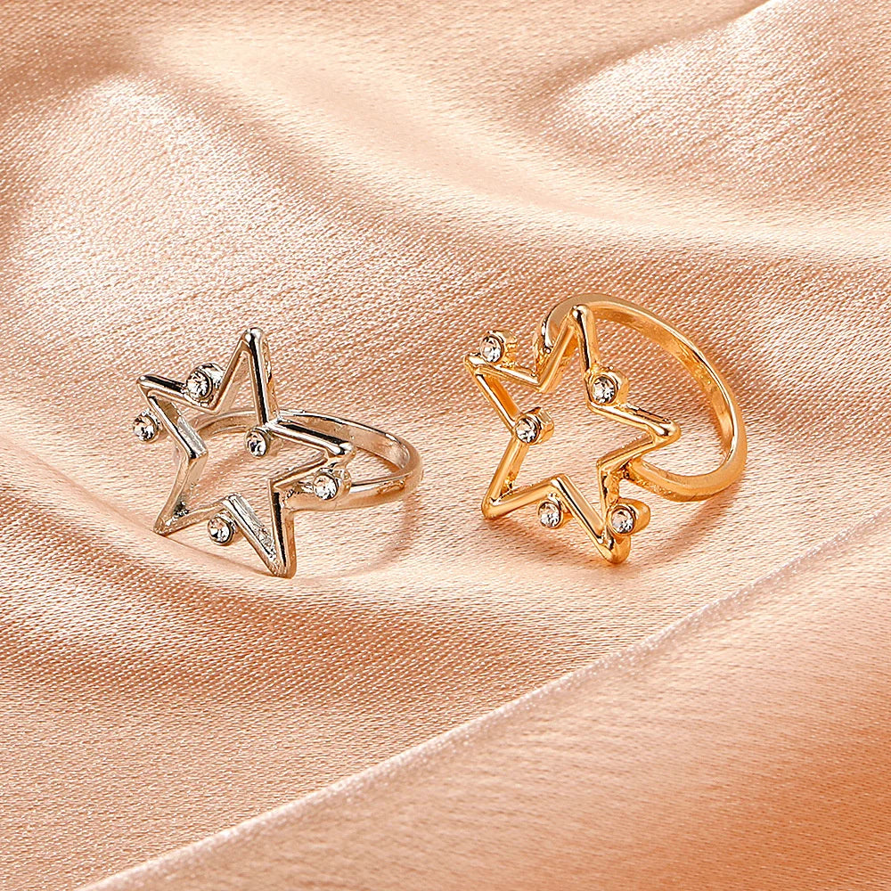 Cat Ear Paw Print Ring - Adjustable Pearl Hollow Heart Design