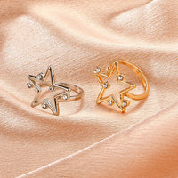 Cat Ear Paw Print Ring - Adjustable Pearl Hollow Heart Design