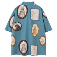 Cat Graphic Button-Up