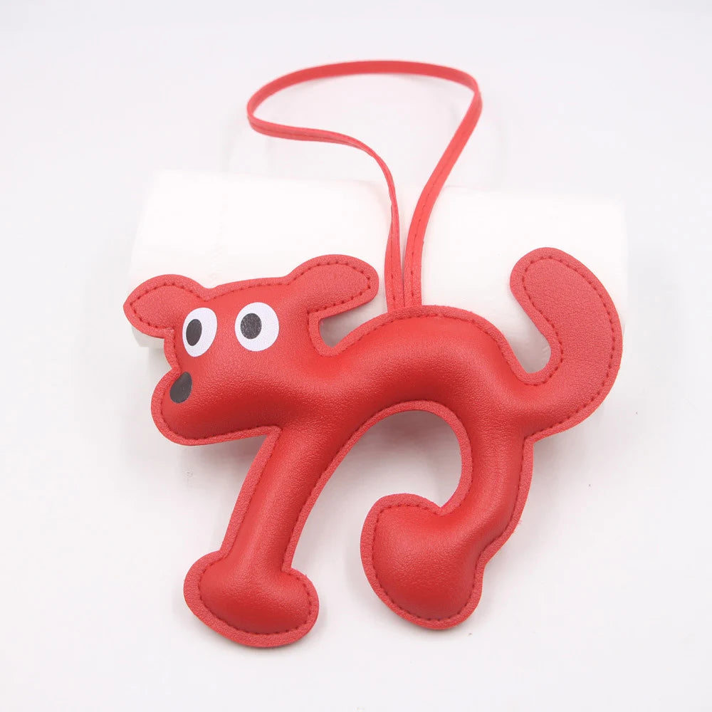 Leather Pet Keychain - Adorable Dog & Cat Charm