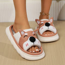 Designer Linen Platform Dog Slippers