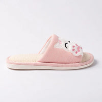 Cat Platform Linen Slippers