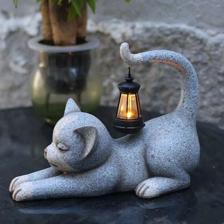Solar Cat Garden Light - Adorable Outdoor Statue with Auto-Glow