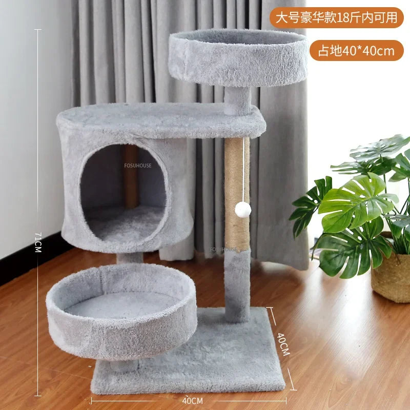 Three-Layer Cat Tree House - Multi-Level Scratching & Activity Center