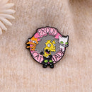 Cat Lady Enamel Pin - Cartoon Lapel Badge