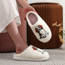 Border Collie Embroidered Plush Slippers