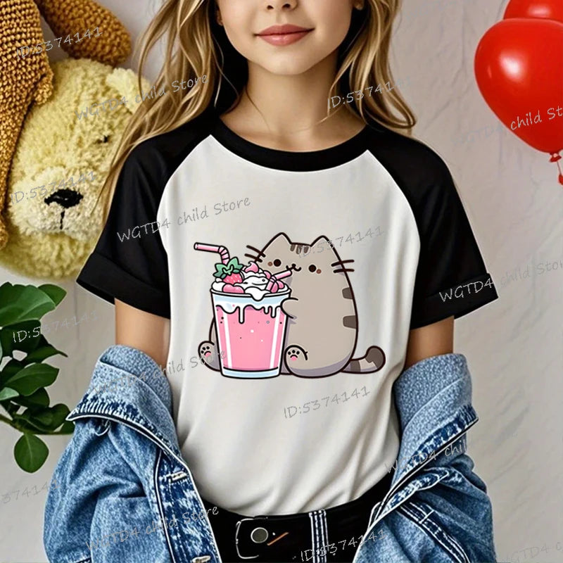 Adorable Cat Cartoon Tee