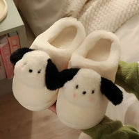 Women's Winter Cartoon Dog Plush Slippers