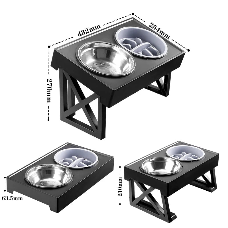 Adjustable Height Elevated Dog Bowls
