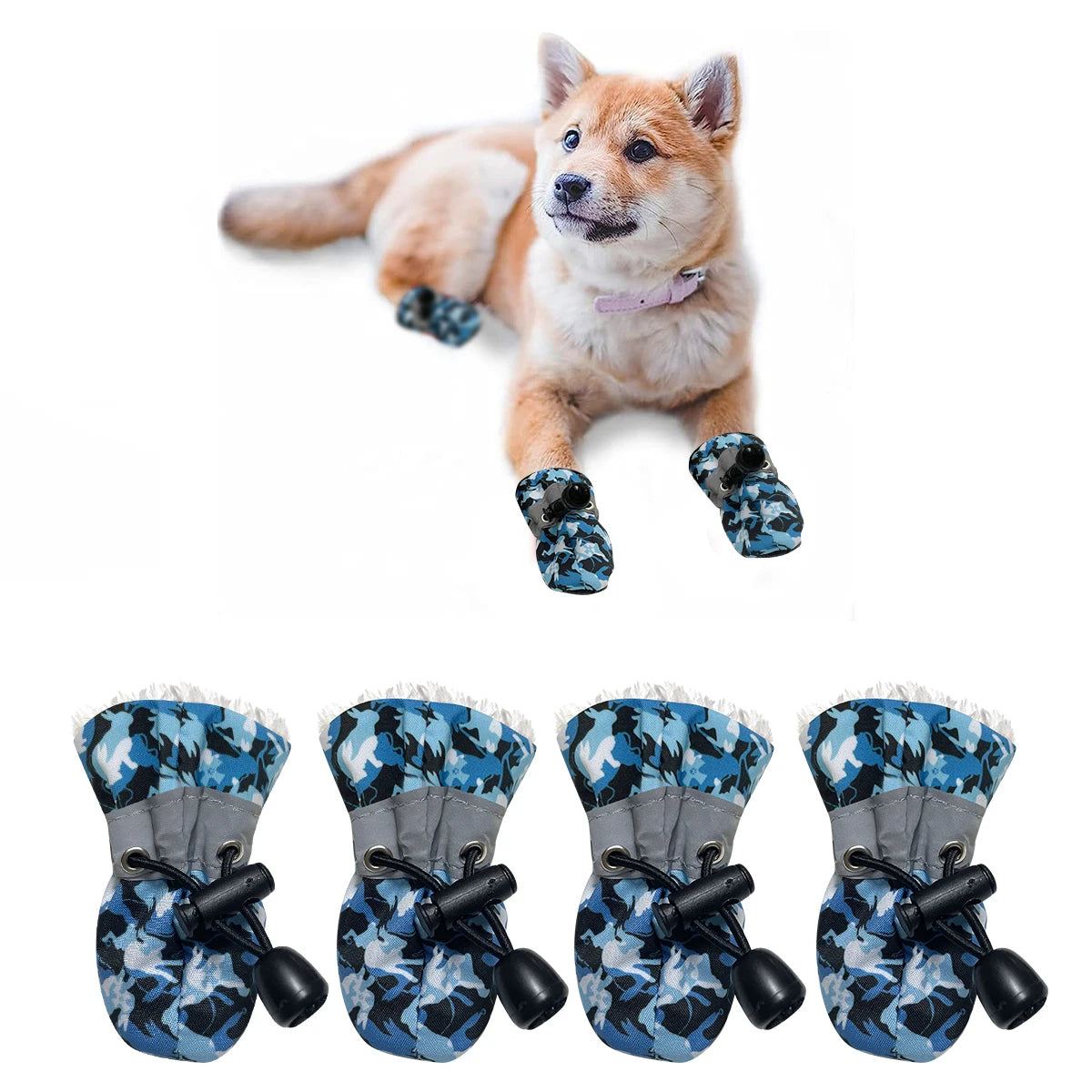 Winter Dog Boots - Water-Resistant Paw Protectors for Large & Medium Dogs