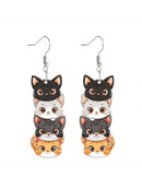 Cat Cartoon Earrings - Add Playful Charm to Any Outfit