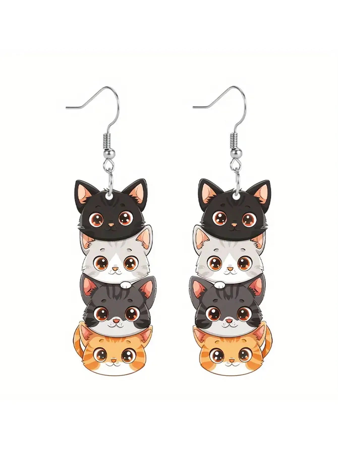 Cat Cartoon Earrings - Add Playful Charm to Any Outfit