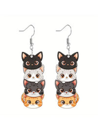 Cat Cartoon Earrings - Add Playful Charm to Any Outfit