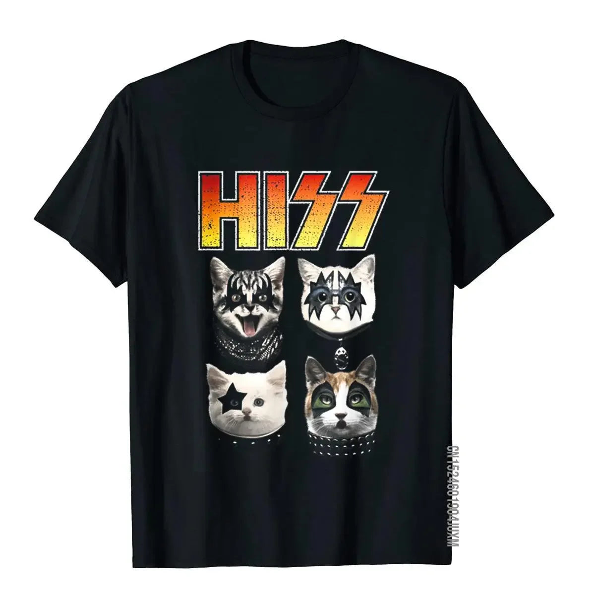 HISS Funny Cat Shirt - Cat Lover Fitness Top with Chinese Style Design