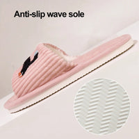 Cartoon Cat Open-Toe Plush Slippers