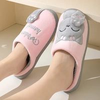 Lucky Cat Couple Cotton Slippers