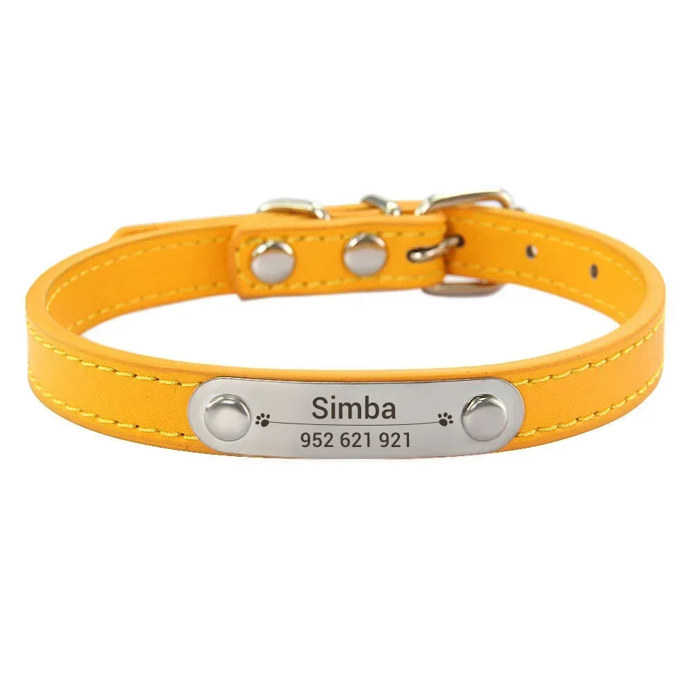 Personalized Engraved Leather Dog Collar